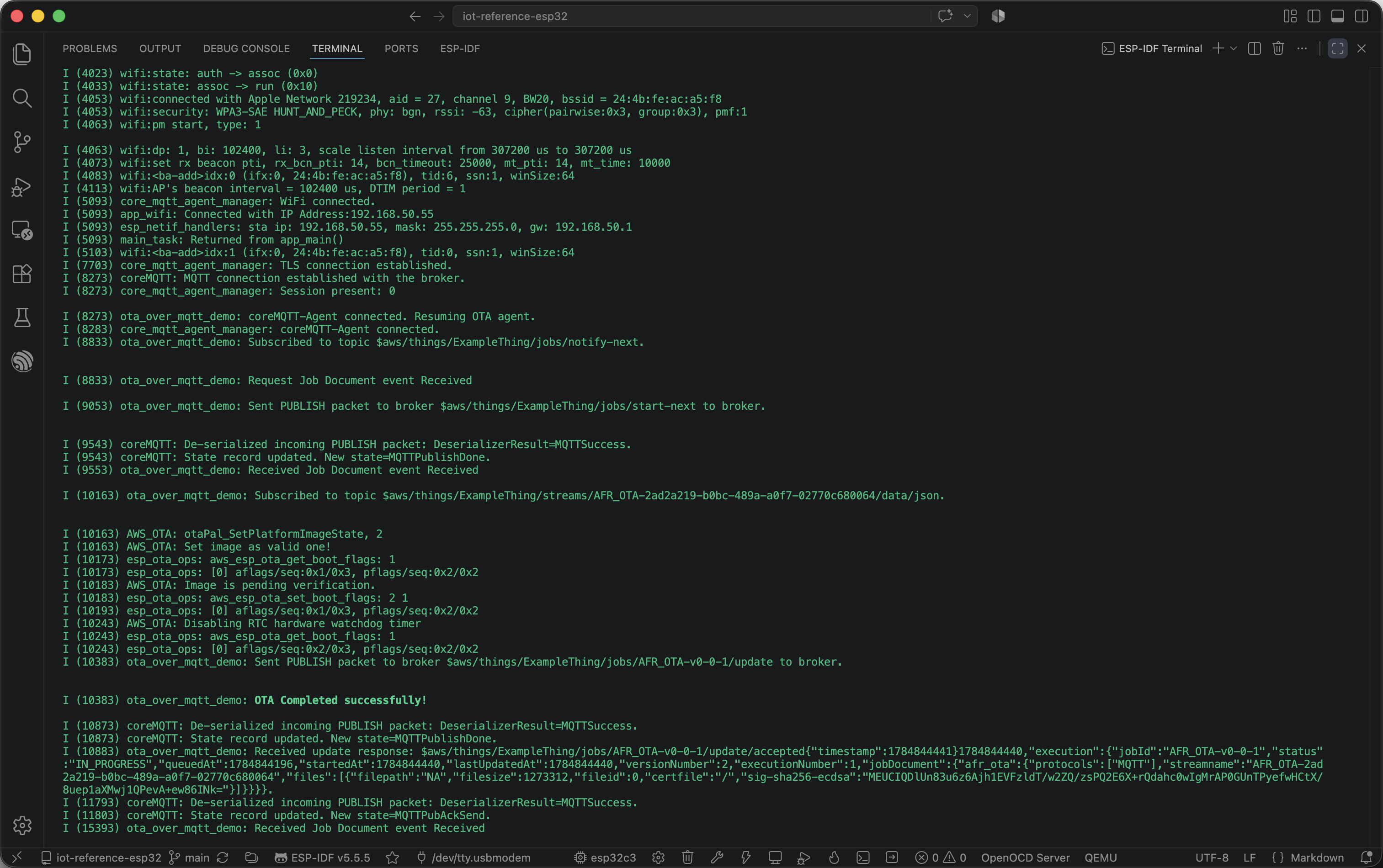OTA CompletedSuccessfully