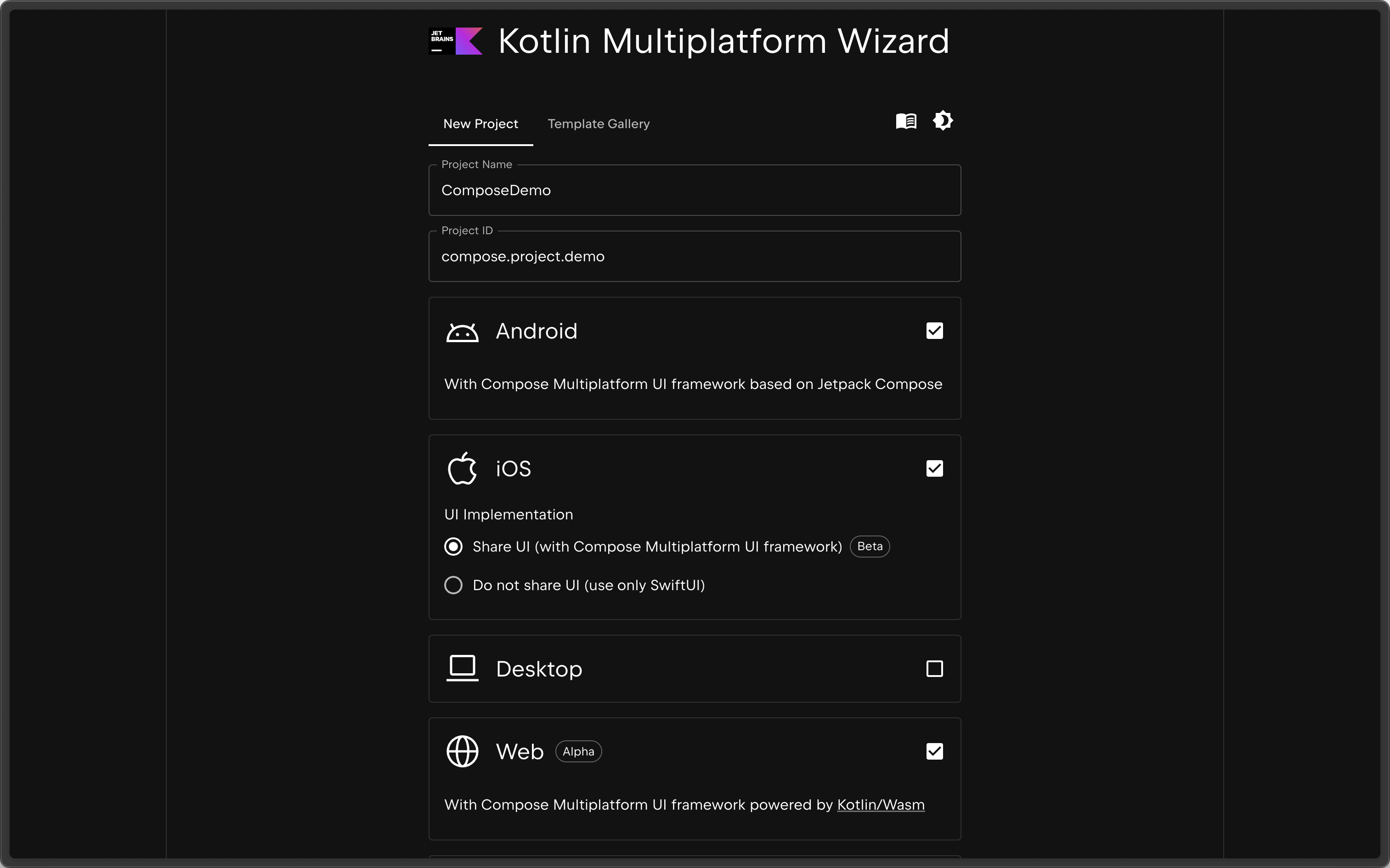 Kotlin Multiplatform Wizard