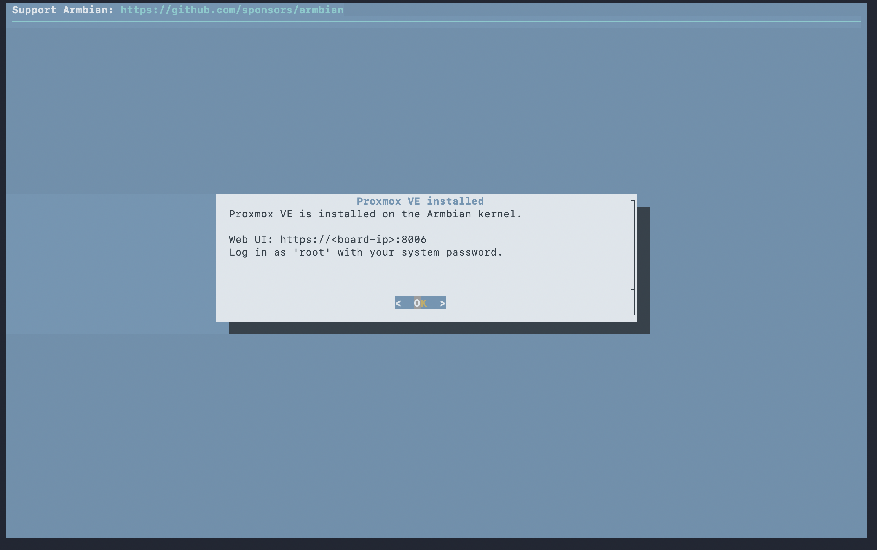 Proxmox VE Installed