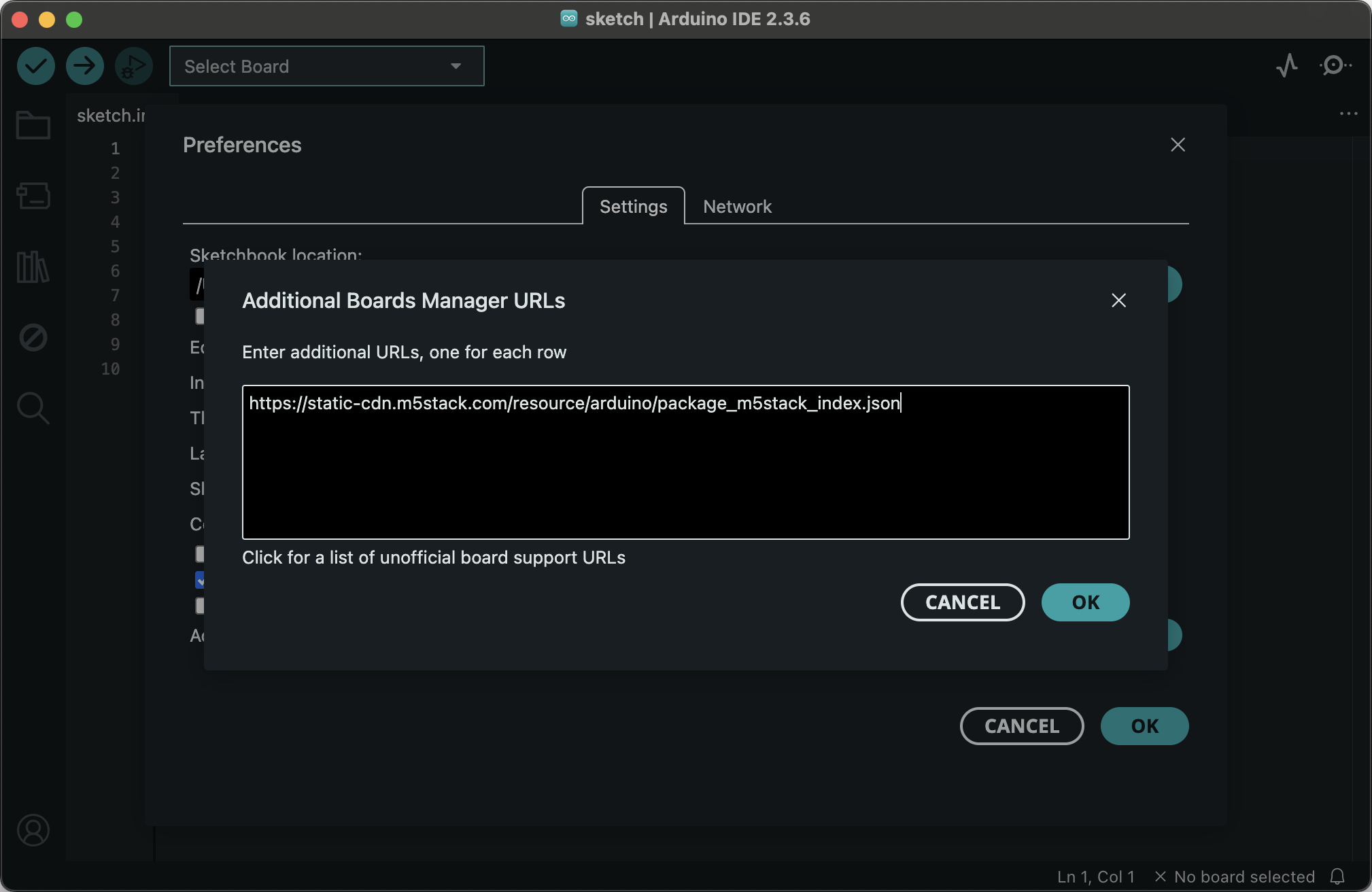 Additional Boards Manager URLs