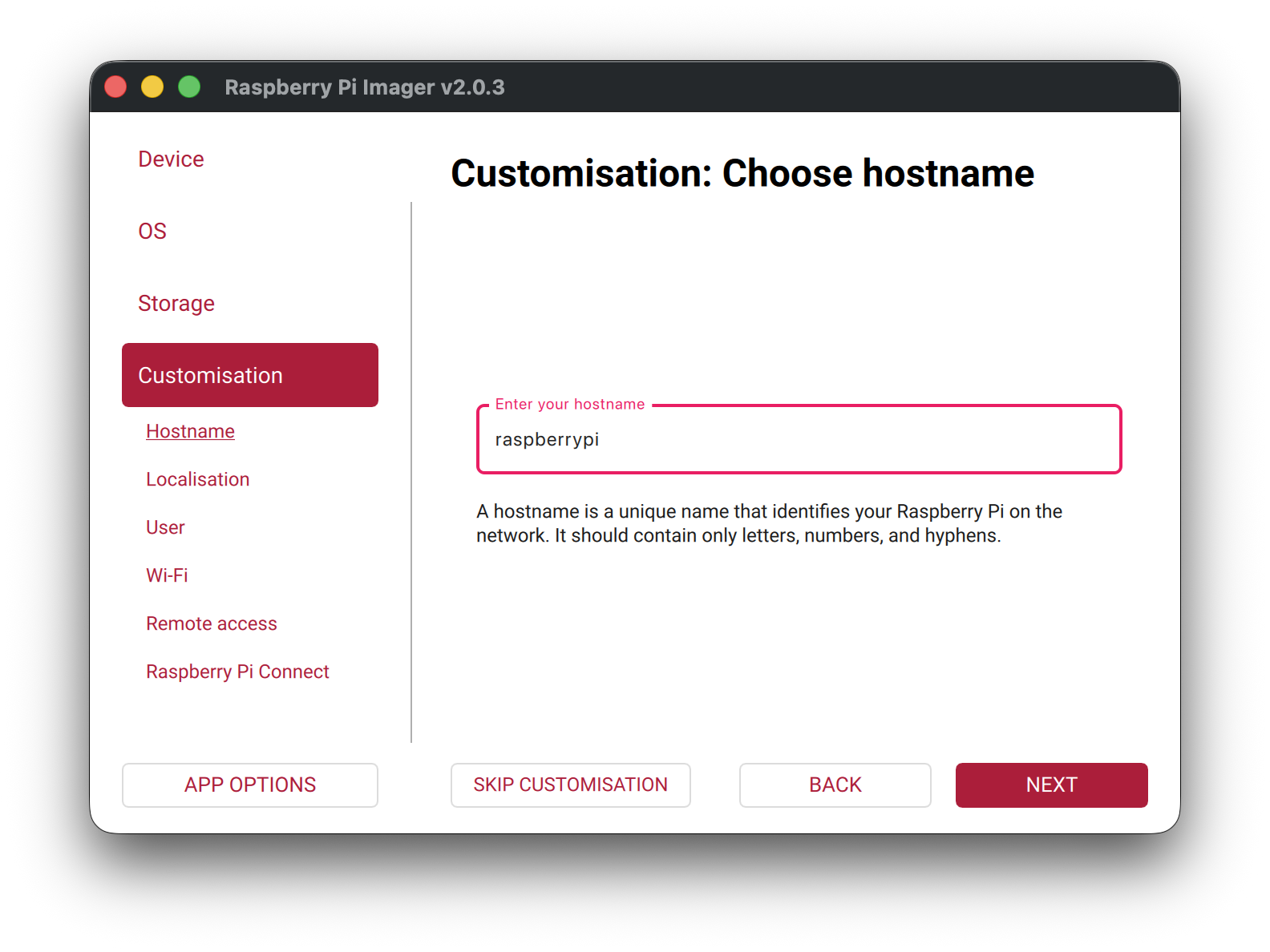 Raspberry Pi Imager v2.0.3