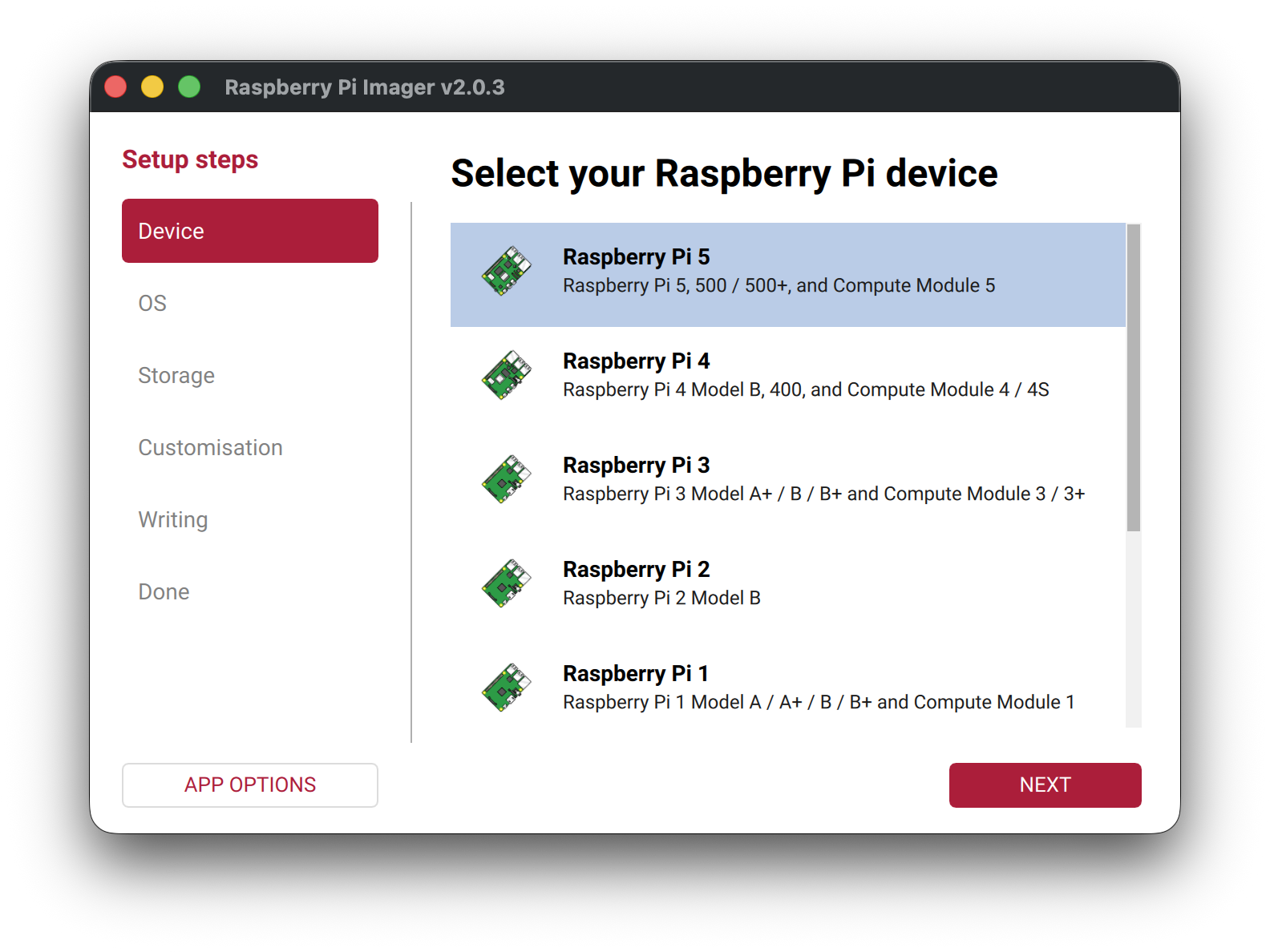 Raspberry Pi Imager v2.0.3
