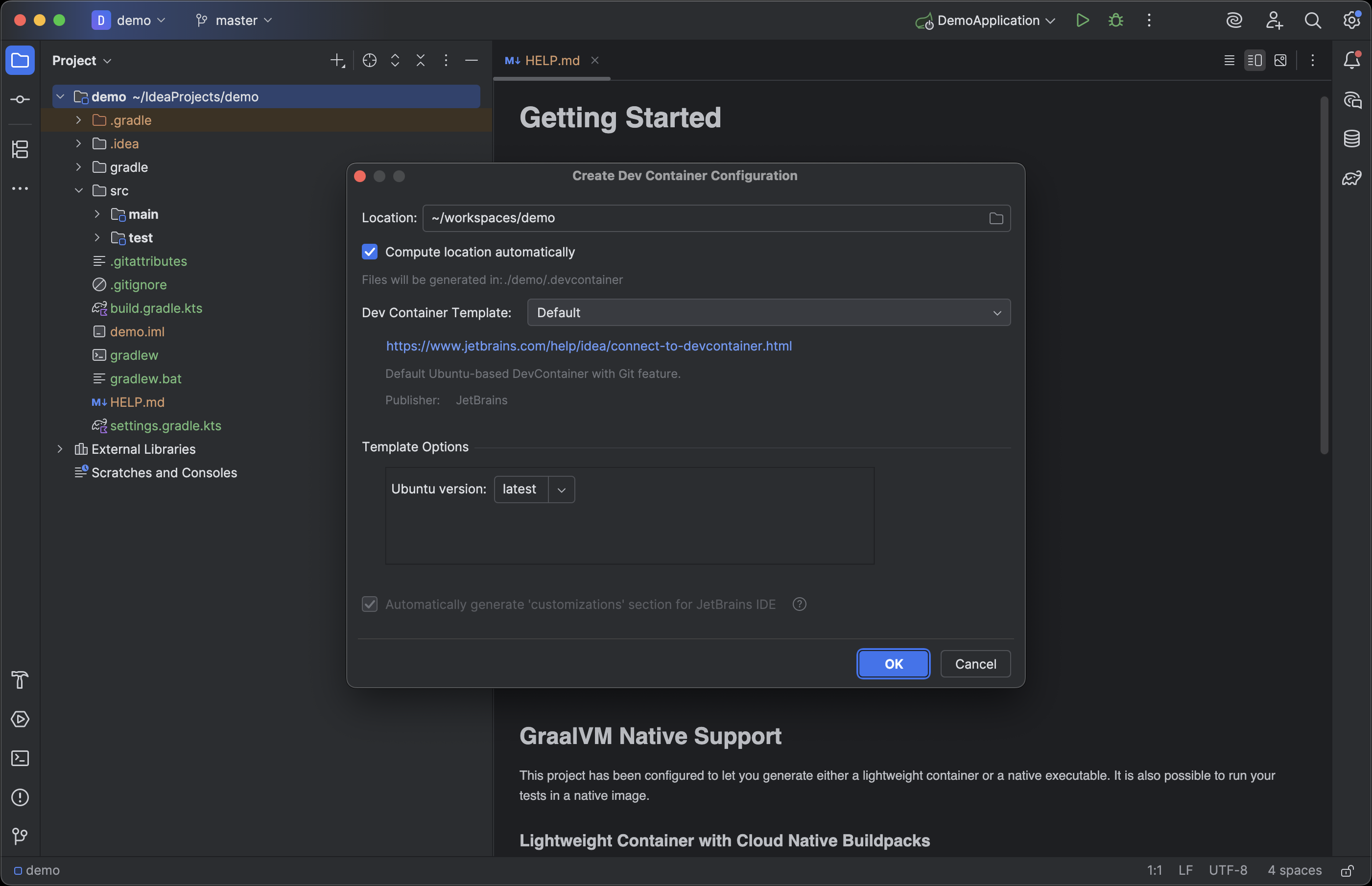 Create Dev Container Configuration