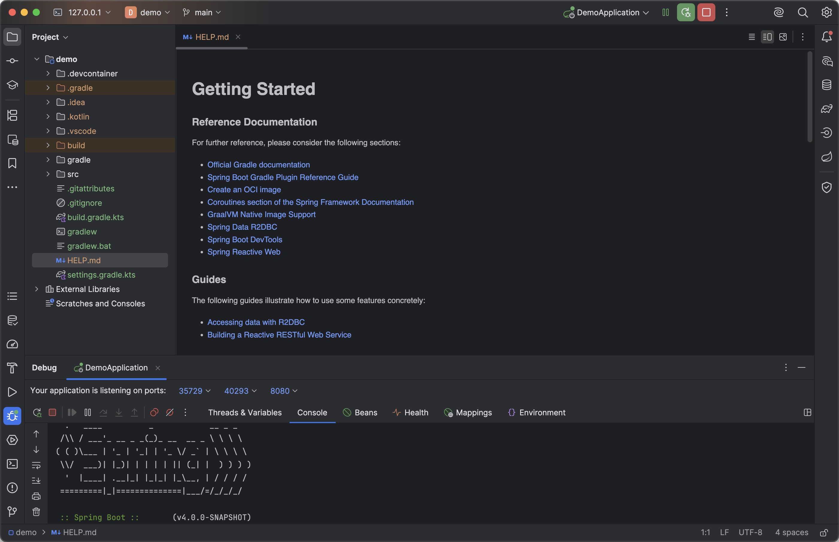 Debug 'DemoApplication'
