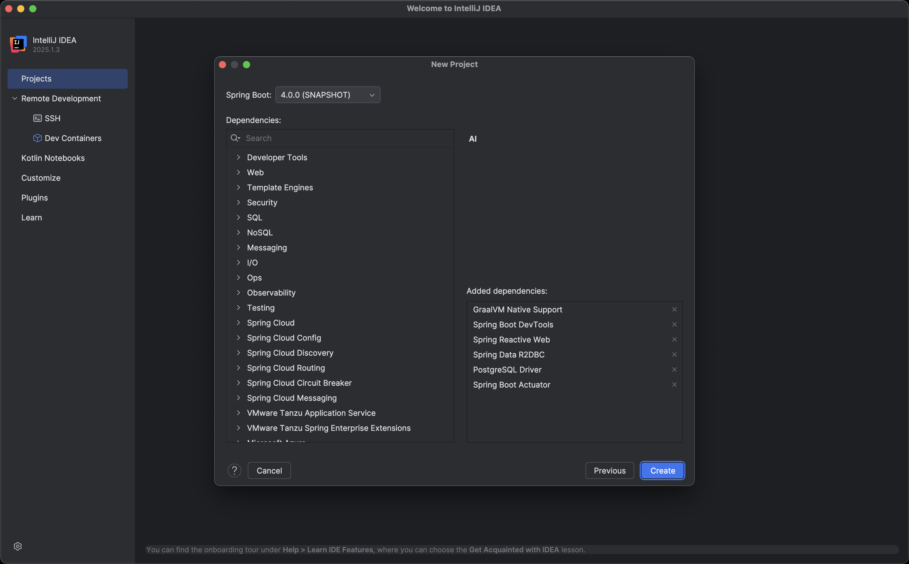 New Project - Dependencies