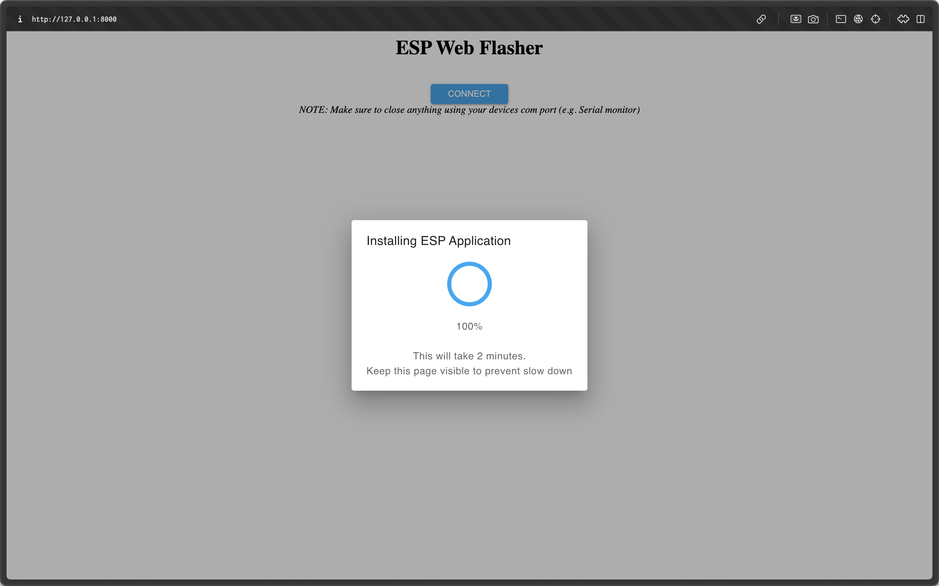 ESP Web Flasher - Install ESP Application