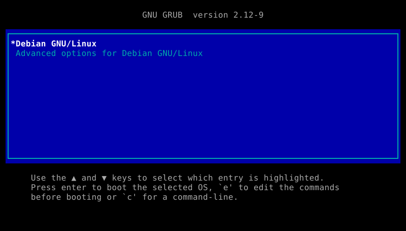 GNU Grub version 2.12-9